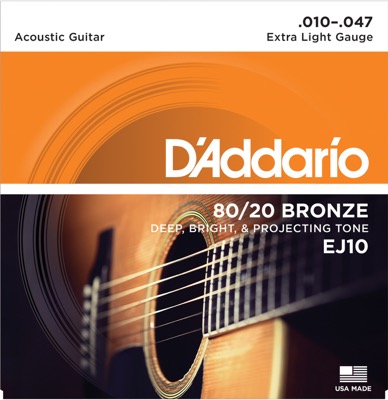 EJ10 i gruppen Strenge / Guitarstrenge / D'Addario / Acoustic Guitar / 80/20 Bronze hos Crafton Musik AB (370220807050)