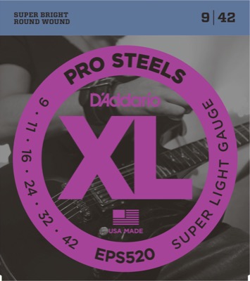 EPS520 i gruppen Strenge / Guitarstrenge / D'Addario / Electric Guitar / XL-ProSteels Round Wound hos Crafton Musik AB (370351207050)